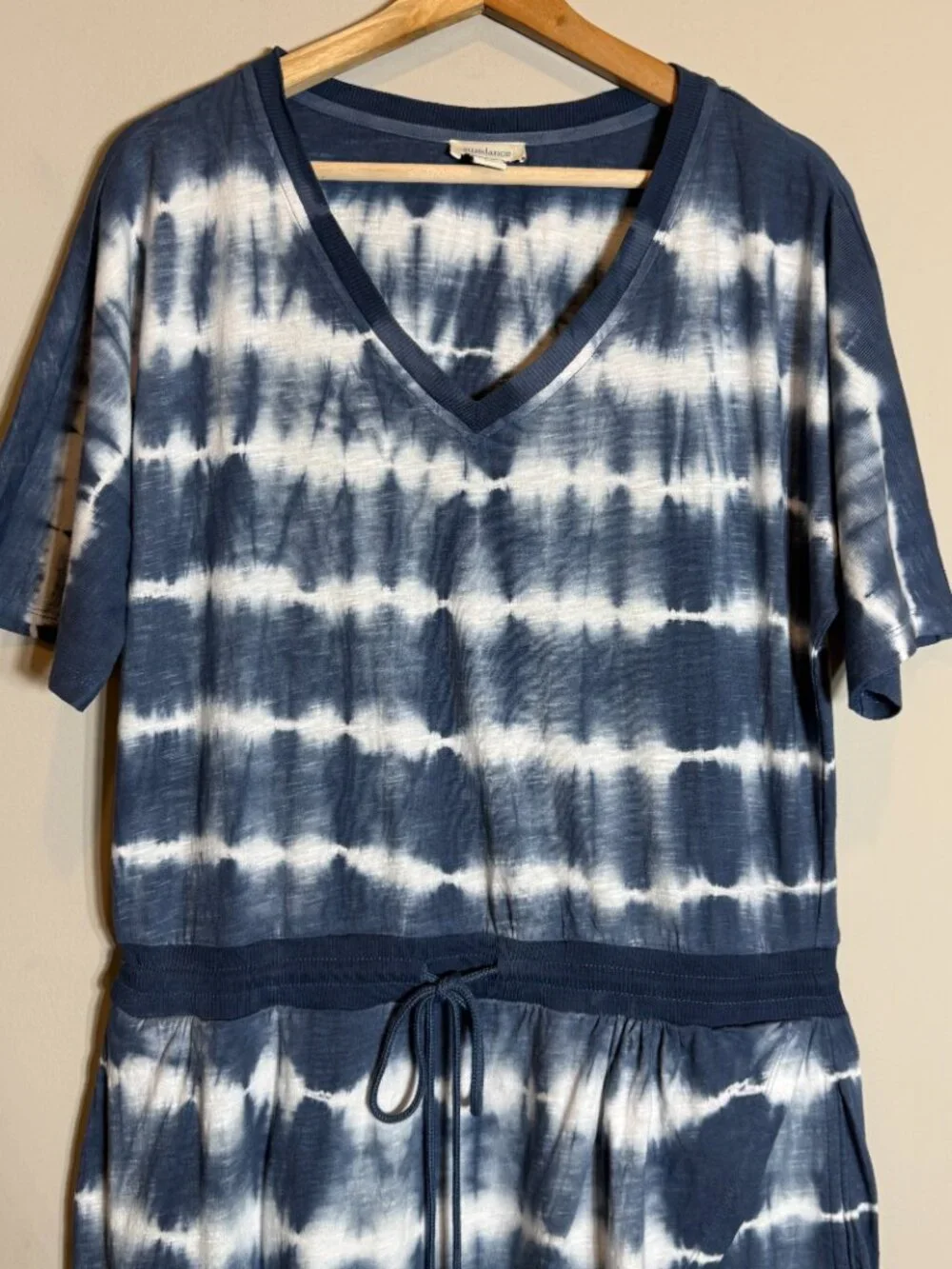 Sundance Elara Tie Dye Faux Wrap Mini Dress Women's Medium Blue Relaxed Fit